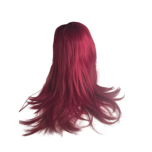 Full Bang Wine Red Color Synthetic Wig - Red Wine 22INCH - Picture 2 of 8